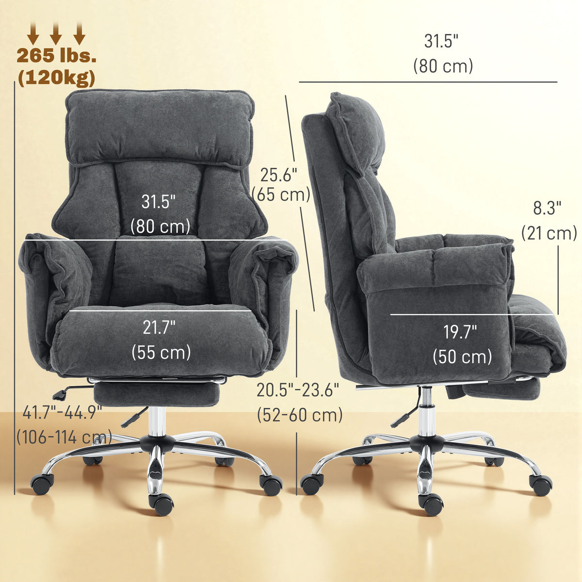 Ergonomic Office Desk Chair with Footrest