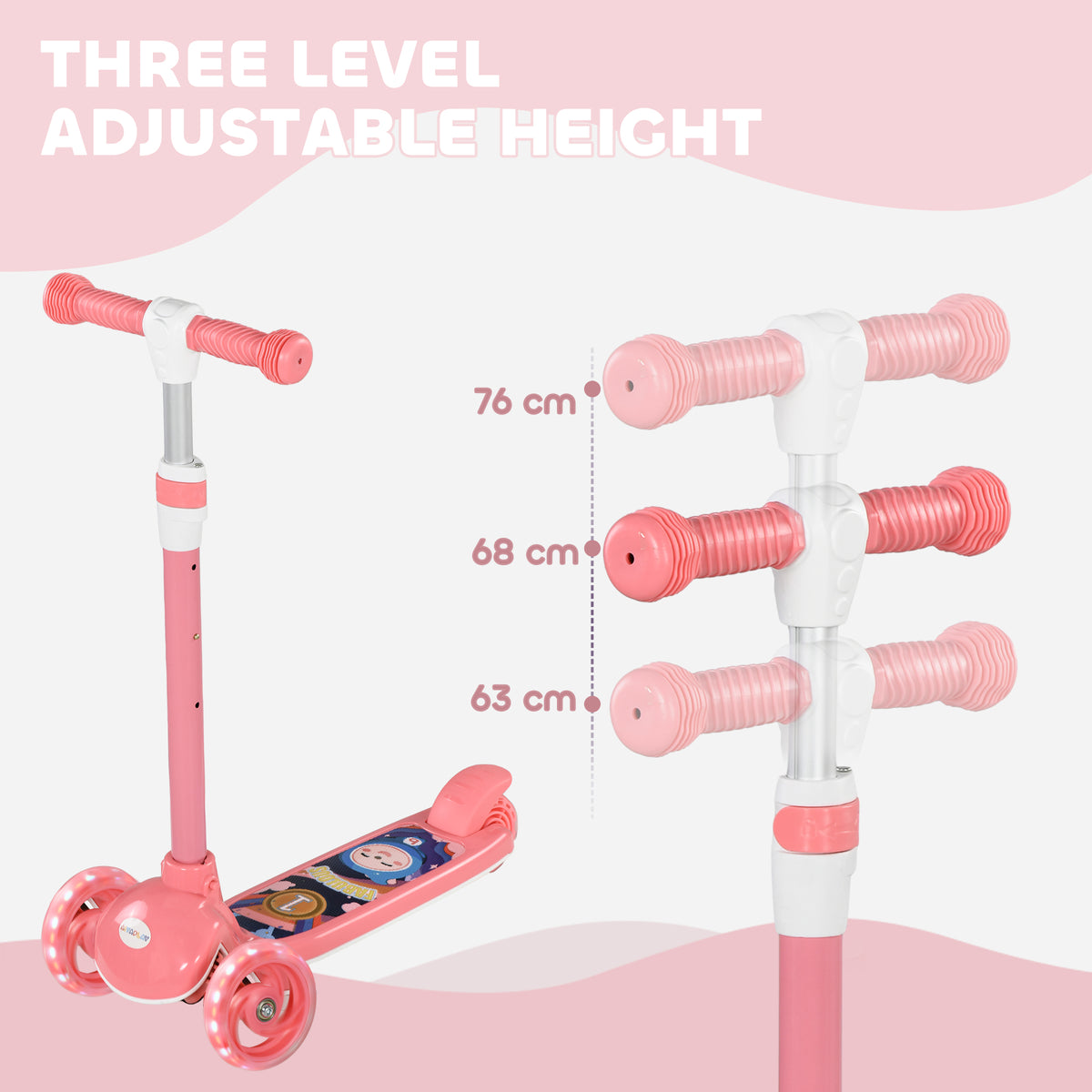 3 wheel kids scooter adjustable height