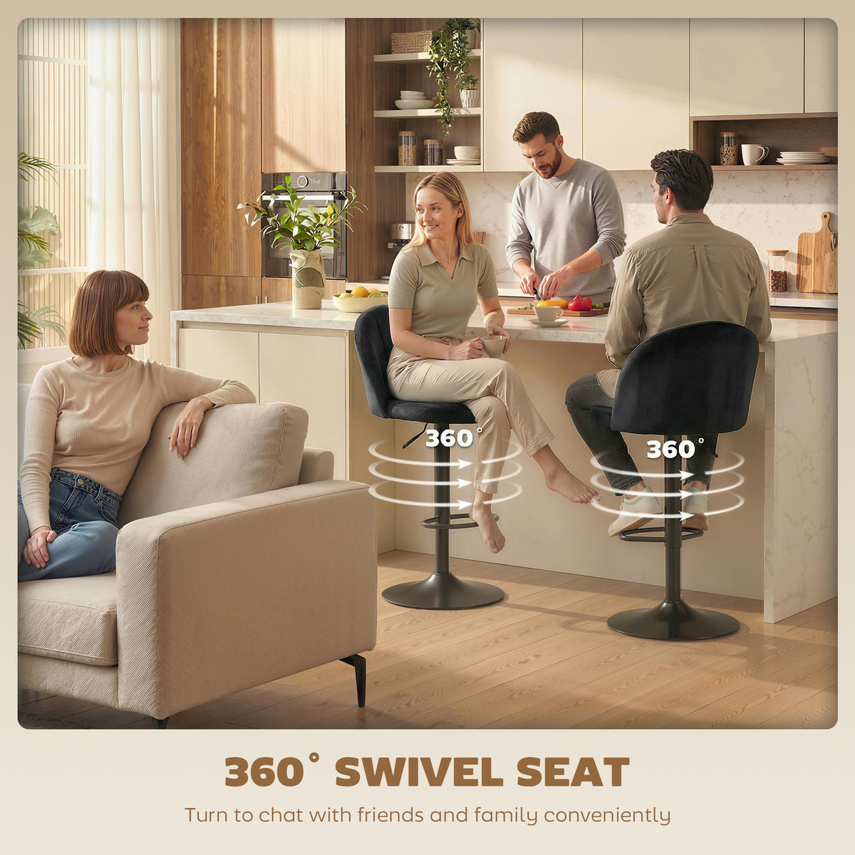 Swivel bar stools adjustable set of 2