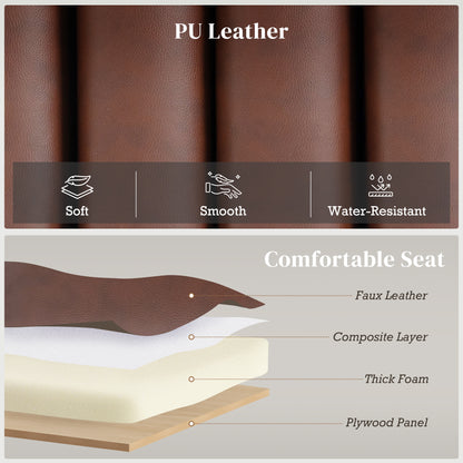 Cylindrical PU Leather Bedroom Bench