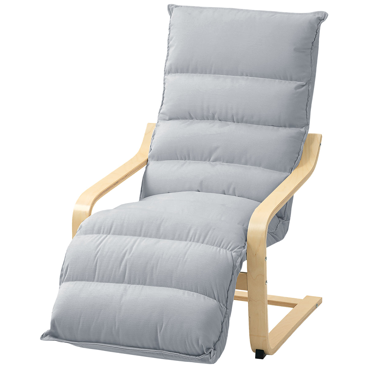 Velvet Accent Chair with Integrated Footrest
