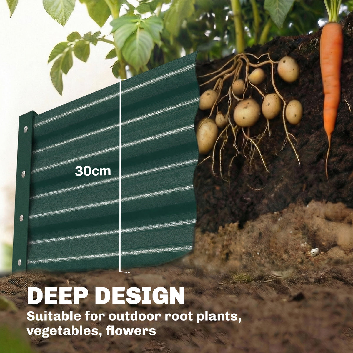 Galvanized Raised Garden Bed 365 x 120 x 30 cm