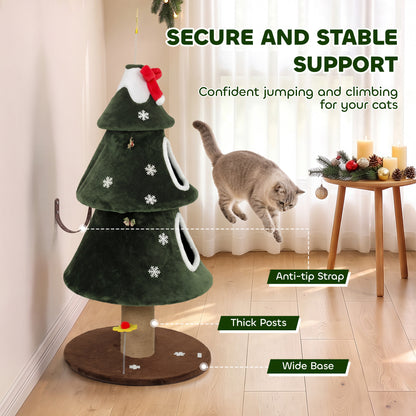 Árbol de Navidad para gatos con múltiples niveles y postes
