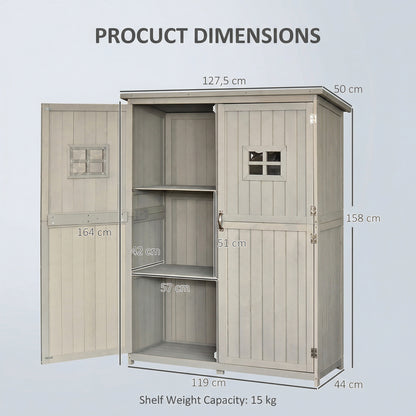 Wooden Garden Shed 4x1.5 ft with Double Doors