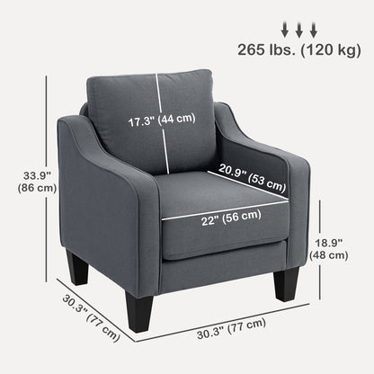Modern linen accent armchair