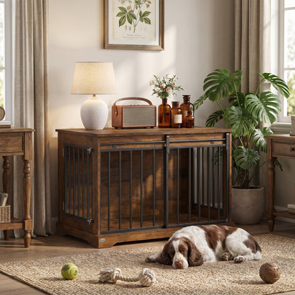 Dog Crate Furniture Sliding Barn Door 100 cm