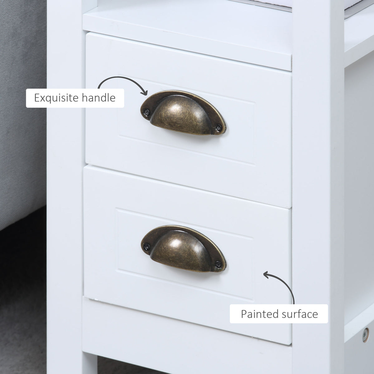 Slim End Table with 2 Drawers and Shelf