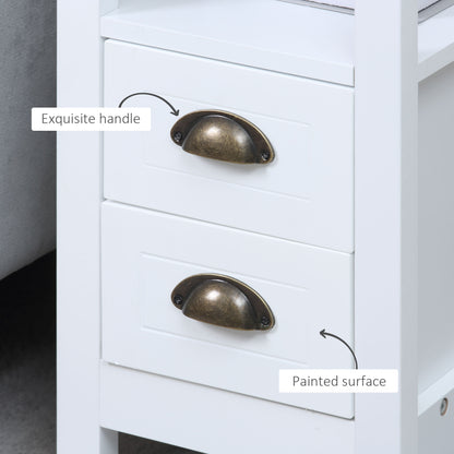 Slim End Table with 2 Drawers and Shelf