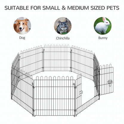 Parque para perros octogonal de 8 paneles plegable