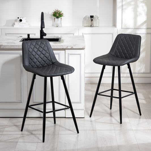 PU Leather Counter Height Bar Stools Set of 2