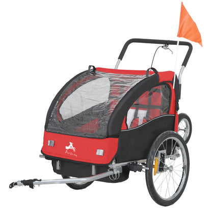 2-in-1 Kids Bike Trailer Foldable with Stroller