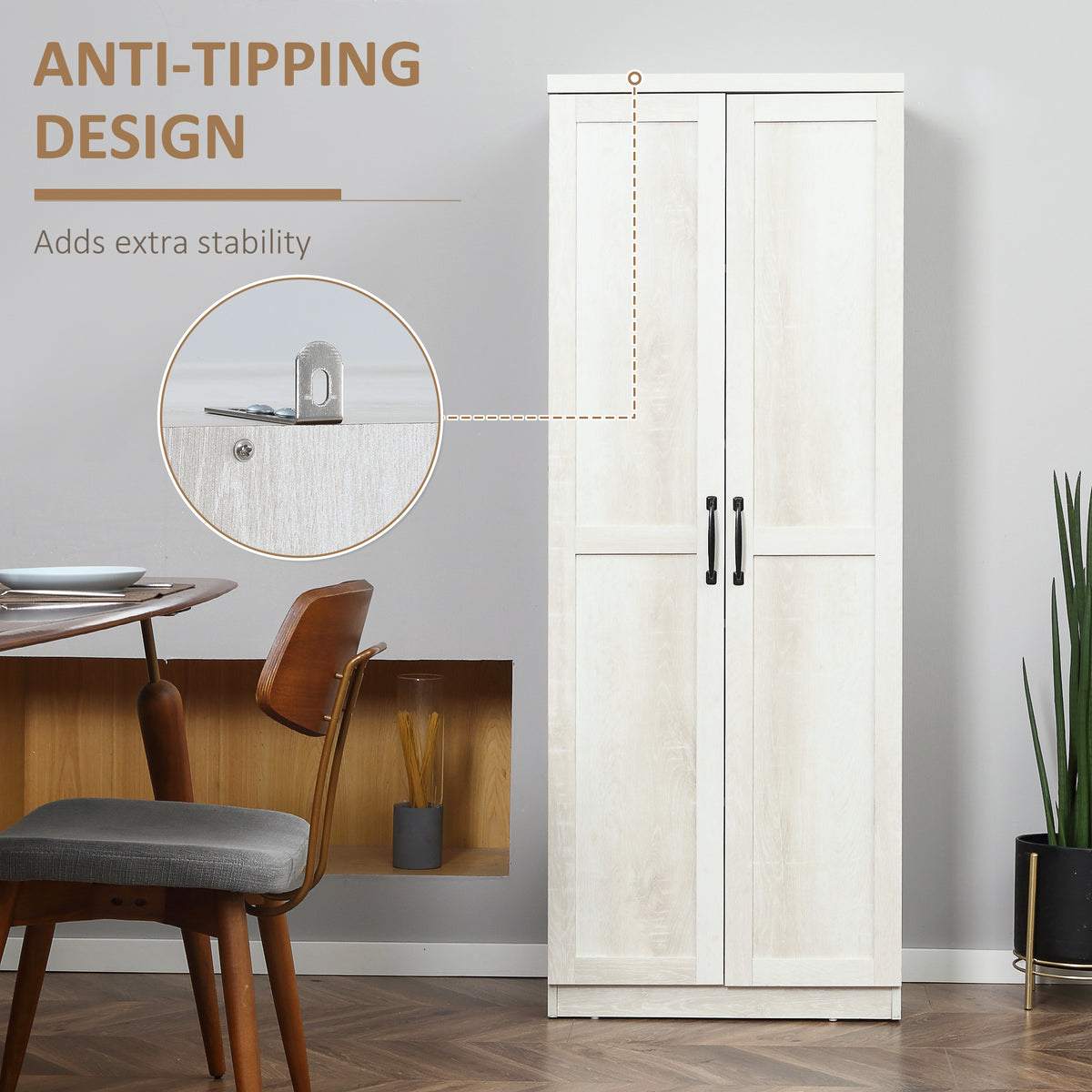 5-Tier Kitchen Pantry Cabinet with Doors