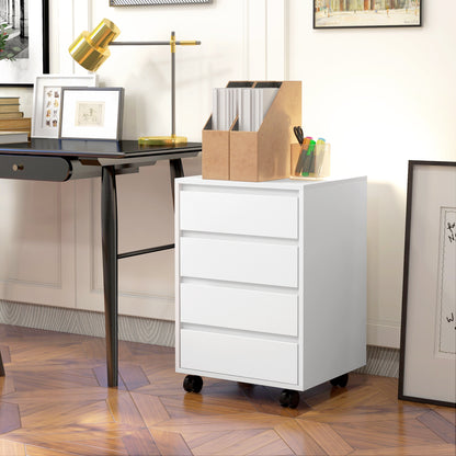 Mobile 4-drawer office filing cabinet