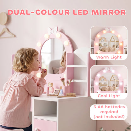 Kids Vanity Set with Lighted Mirror