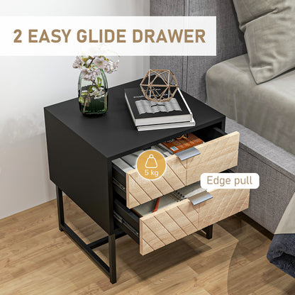 Modern bedside table with two drawers