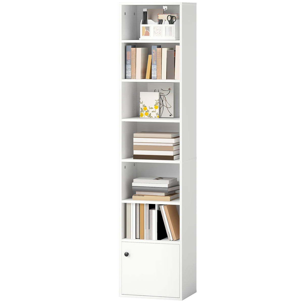 Biblioteca de 7 niveles con armario