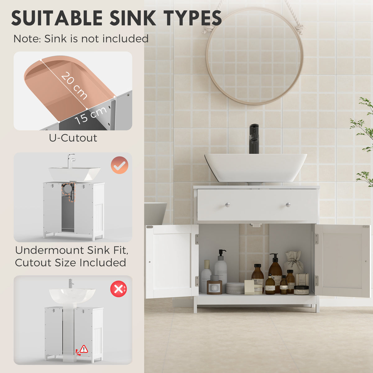 Freestanding Bathroom Vanity Cabinet with Drawer