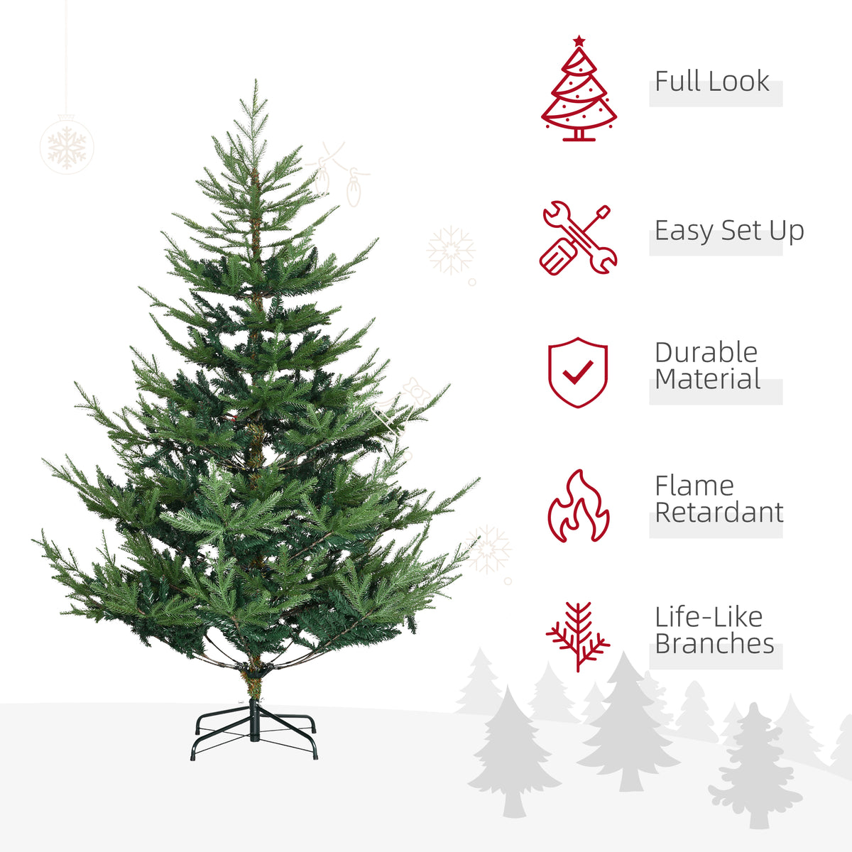 Artificial Christmas Tree 6 ft Metal Base