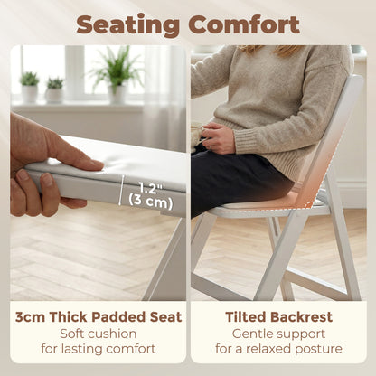 Padded Folding Resin Chairs, Set of 4