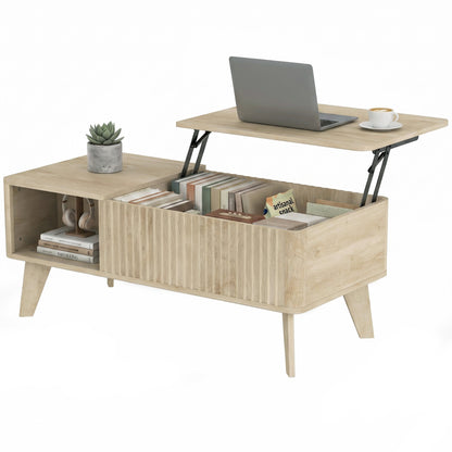 102 cm Fluted Lift Top Coffee Table