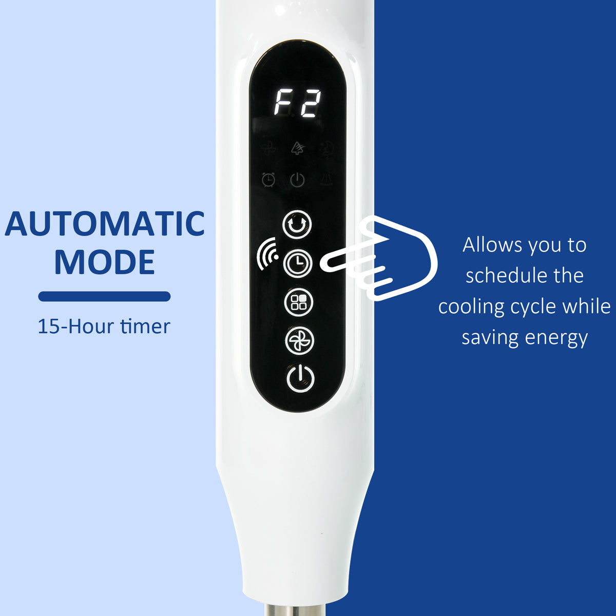 Standing floor fan with remote control adjustable height