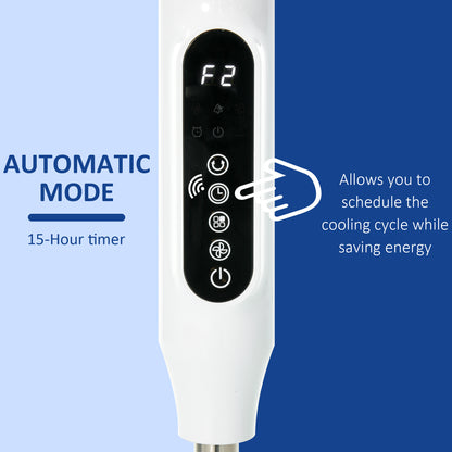 Standing floor fan with remote control adjustable height