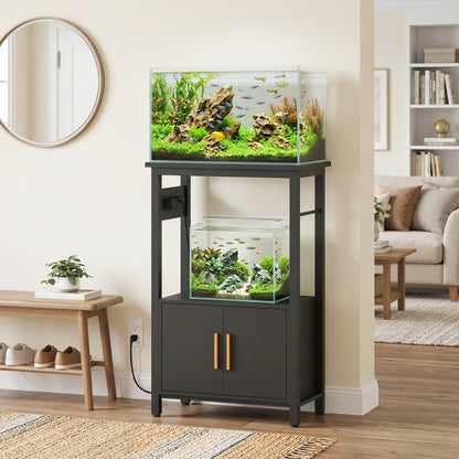 Mueble para acuario con enchufes y almacenamiento