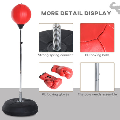 Freestanding Punching Bag with Stand Gloves and Pump