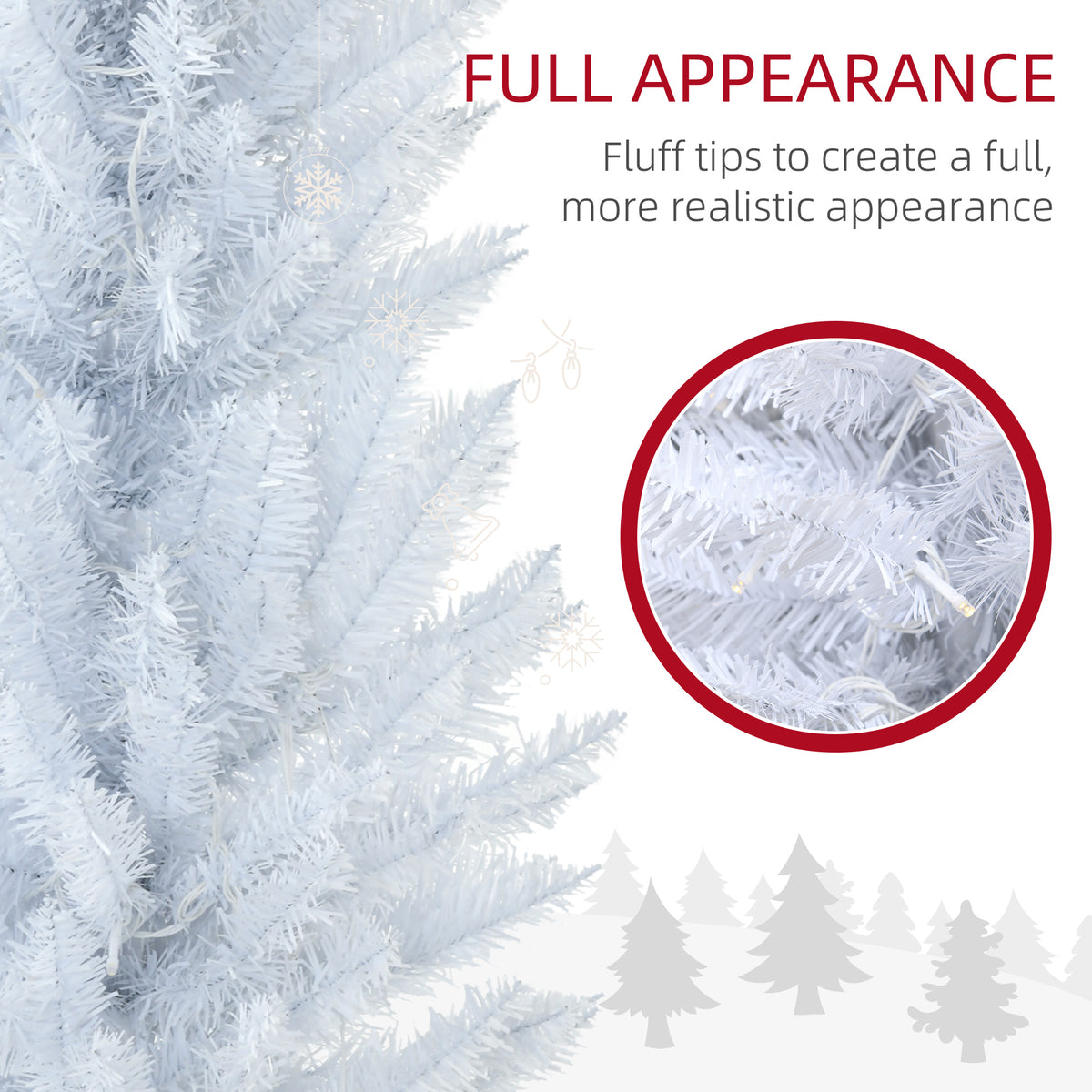 Pre-lit artificial slim pencil Christmas tree