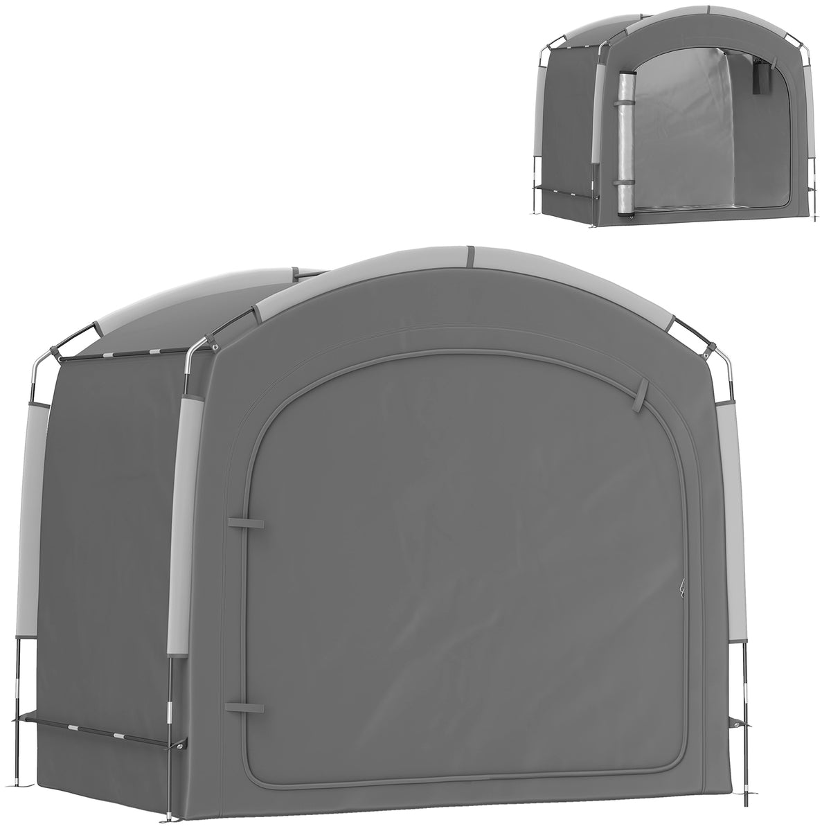 Portable Waterproof Bike Storage Shed 210D — Dark Grey