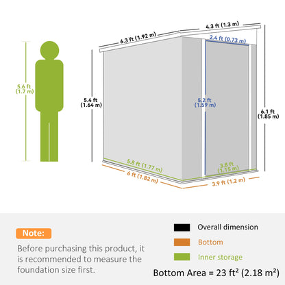 Vertical Outdoor Storage Shed with Double Door
