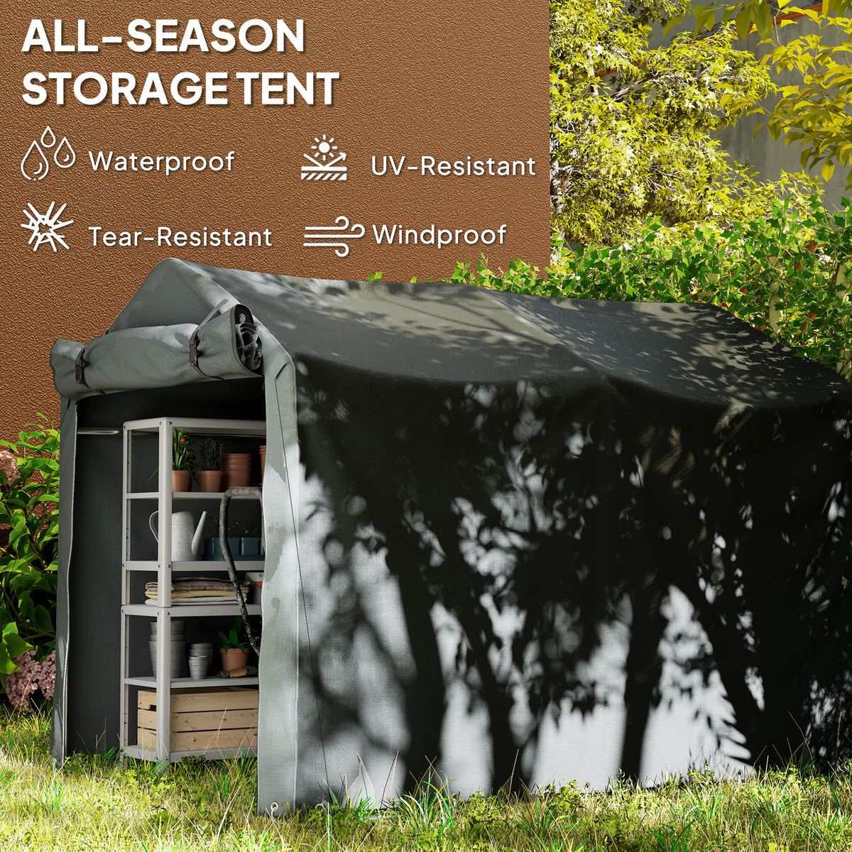 Outdoor Storage Shed UV Resistant with Zipper Door