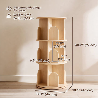 3-Tier Rotating Bookshelf