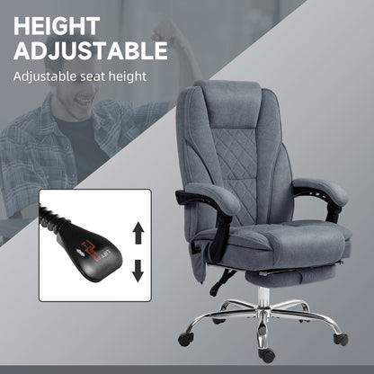 Silla de oficina de masaje reclinable con reposapiés ajustable