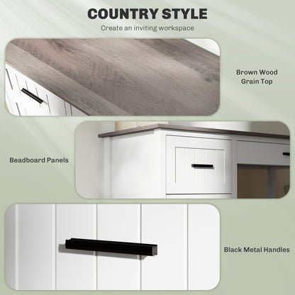 Farmhouse Computer Desk with 3 Drawers