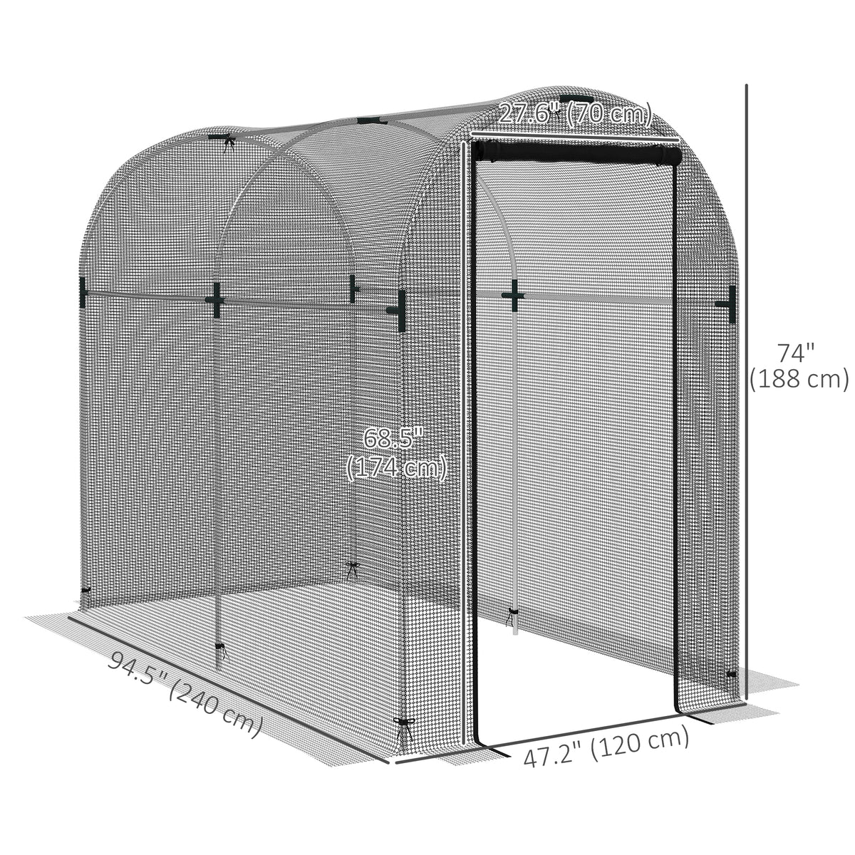 Galvanized Steel Protection Cage 120x240cm with Zippered Door