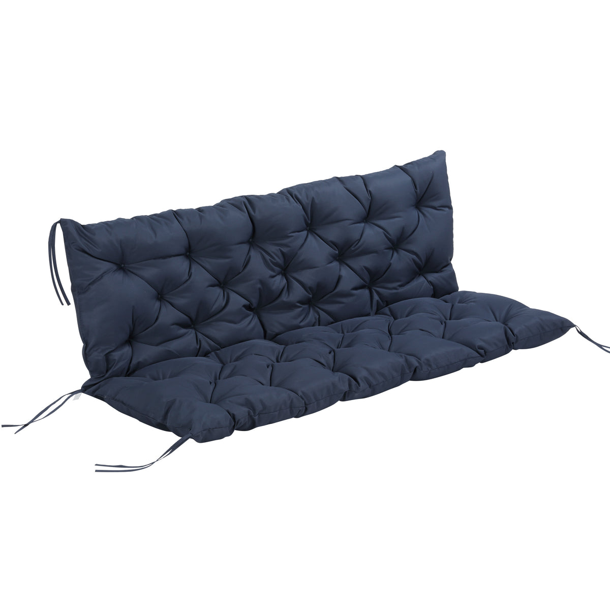3-Seater Porch Swing Cushion with Backrest Non-Slip