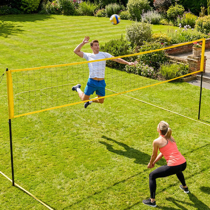 Portable Volleyball Net Set with Adjustable Steel Poles