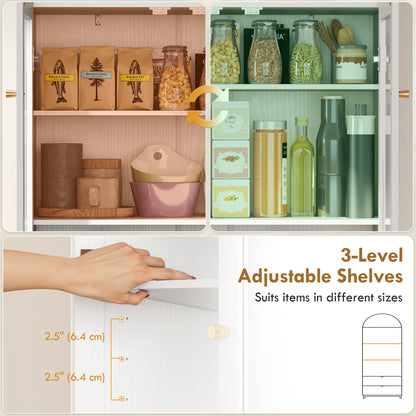 Armario de cocina arqueado con puertas de acrílico