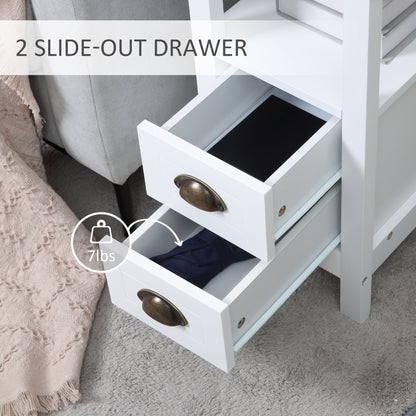 Slim End Table with 2 Drawers and Shelf