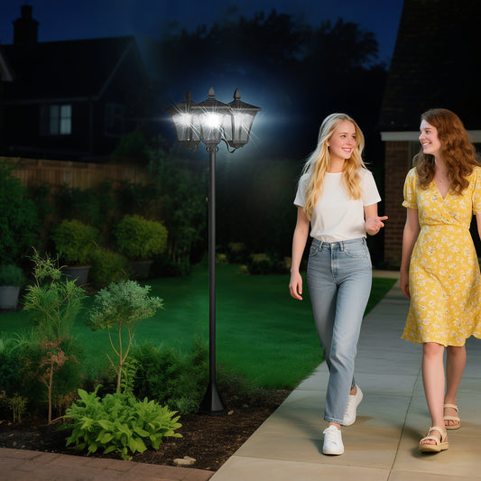 Vintage Solar Lamp Post for Garden, Pathway and Walkway