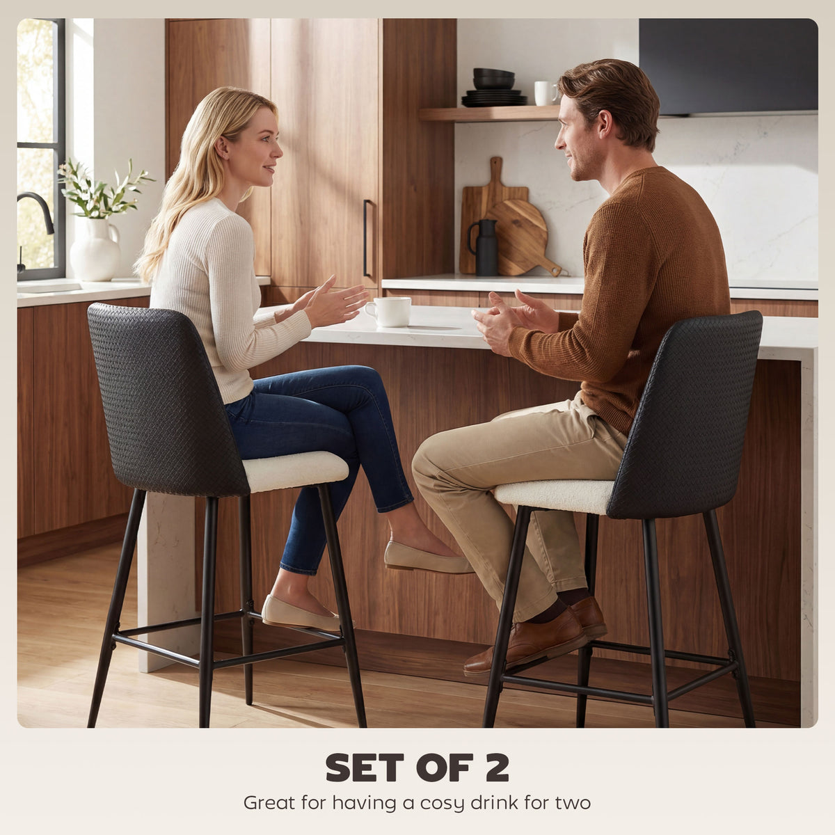 Bar stools set of 2 counter height 26 inch