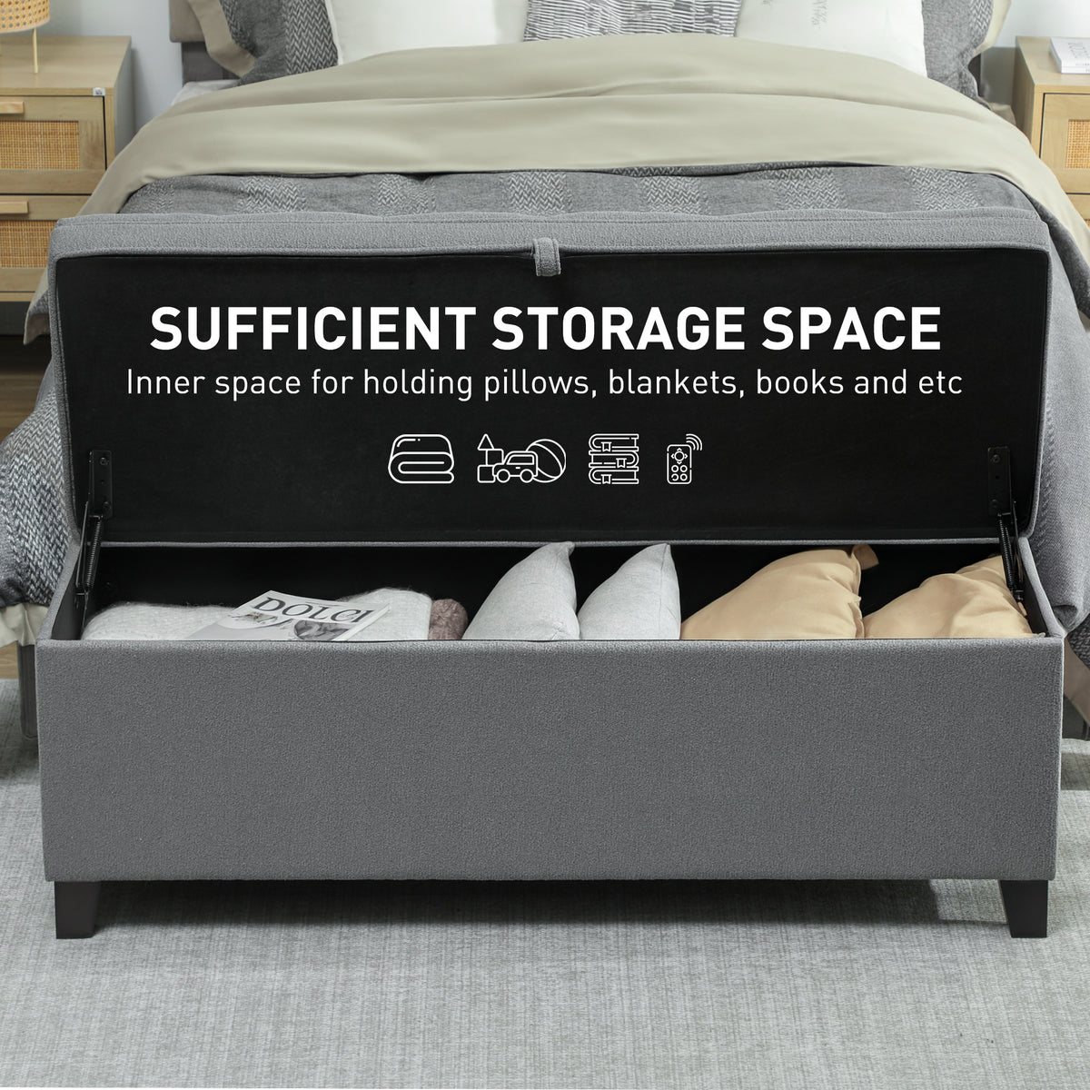 Linen Storage Ottoman Bench