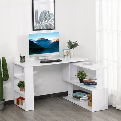 L-Shaped Desk 360° Rotating with Storage