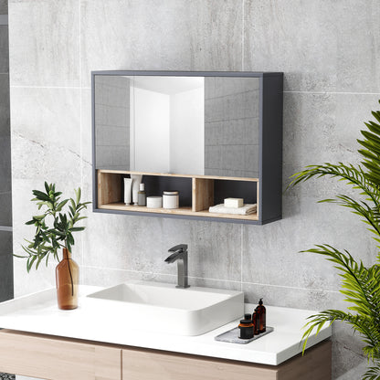 Wall mounted bathroom medicine cabinet with mirror