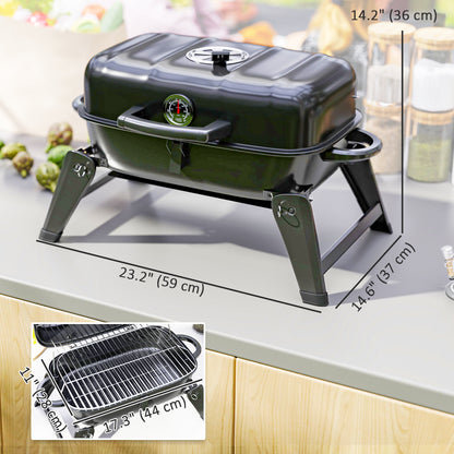Foldable Charcoal BBQ Grill with Warming Rack