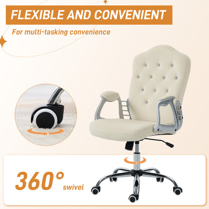 Office chair velvet tufted adjustable swivel task