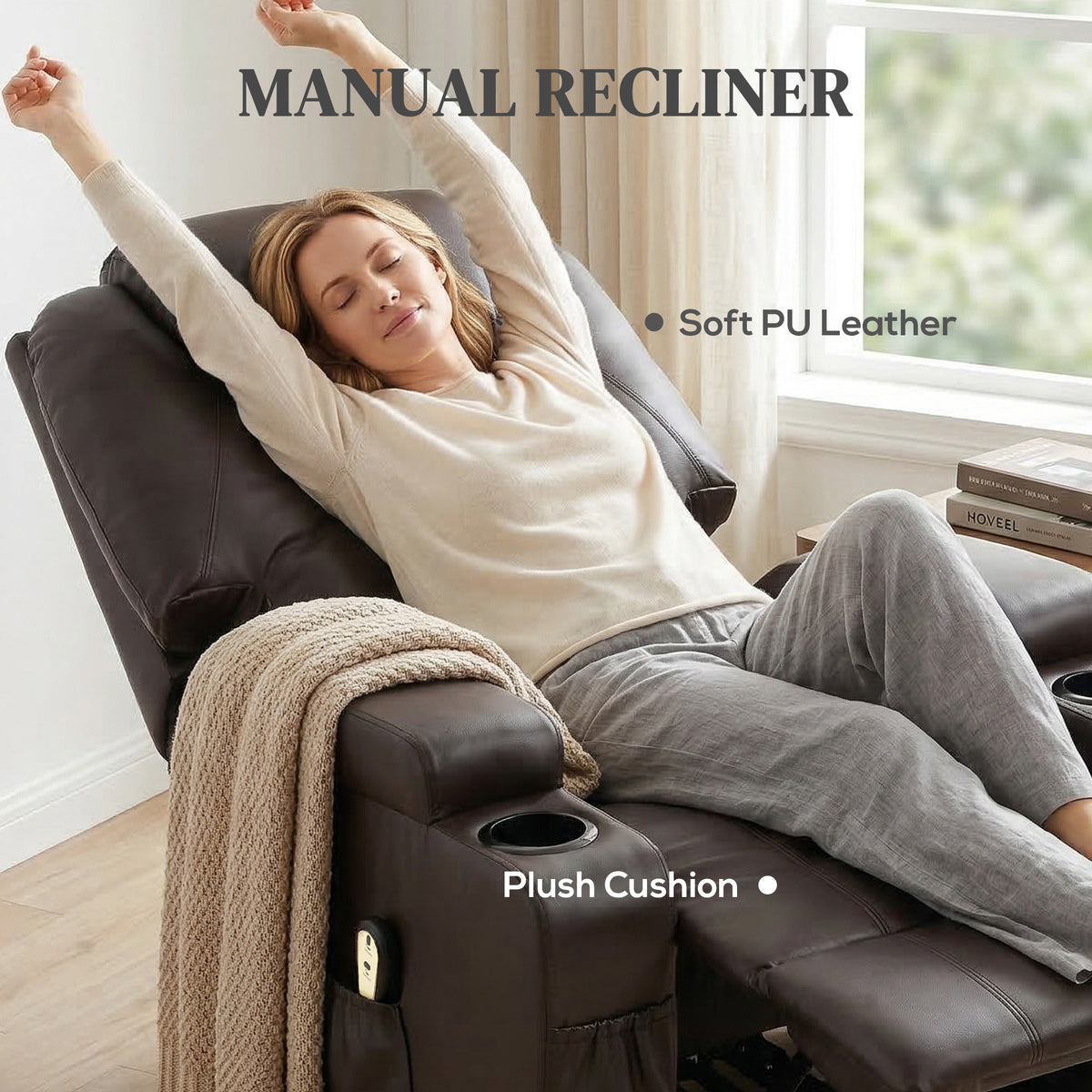 Power Lift Recliner Chair with High Back Faux Leather