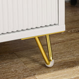 3-drawer storage chest cabinet with metal legs
