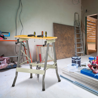 Foldable Work Bench 100 kg Capacity with 4 Adjustable Clamps